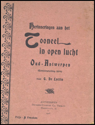 Picture of Herinneringen aan het Tooneel in open lucht Oud-Antwerpen (tentoonstelling 1894)