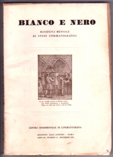 Picture of BIANCO E NERO rassegna mensile di studi cinematografici. ANNO XI. N° 12