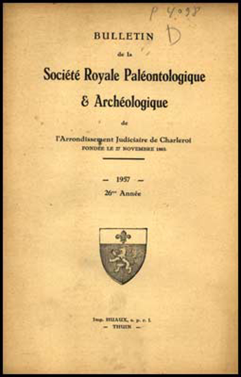 Image de BULLETIN de la Société Paléontologique et Archéologique de Charleroi. 26me Année.