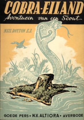 Image de Cobra-Eiland. Avonturen van een Scout. (Cobra Island). Omslag en illustraties van Jan FLAMENG