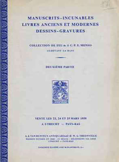 Picture of Manuscrits-Incunables Livres Anciens et Modernes Dessins-Gravures - Catalogus