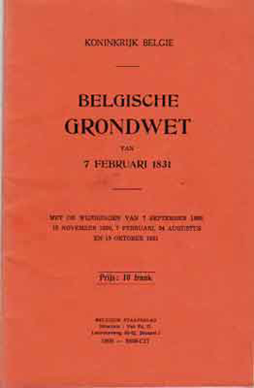 Picture of Belgische grondwet van 7 februari 1831 / Constitution Belge du 7 février 1831