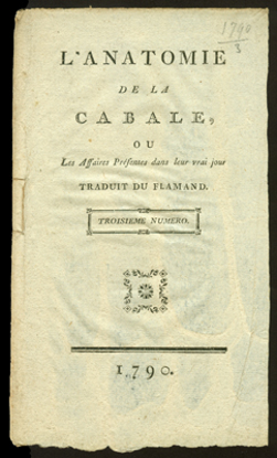 Picture of l`Anatomie de la Cabale, ou Les Affaires Présentes dans leur vrai jour. N° I - II - III.