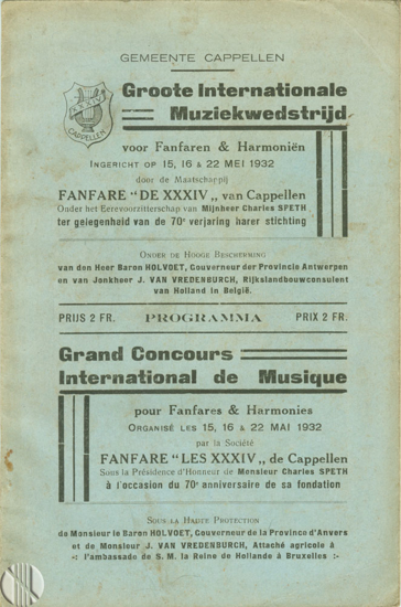 Afbeeldingen van Gemeente Cappellen - Groote Internationale Muziekwedstrijd voor Fanfaren & Harmoniën