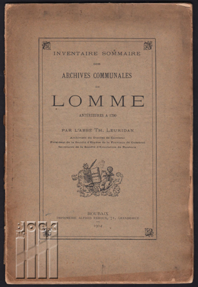 Picture of Inventaire sommaire des archives communales de Lomme antérieures à 1790