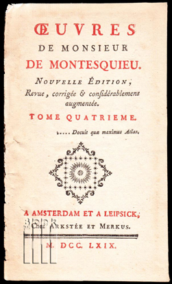 Picture of Oeuvres de Monsieur de Montesquieu. Tome quatrieme. 