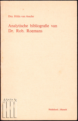 Picture of Analytische bibliografie van Dr. Rob. Roemans. Gesigneerd