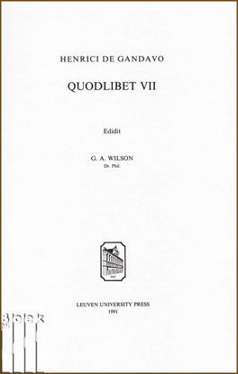 Afbeeldingen van Henrici de Gandavo. Quodlibet VII