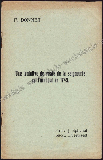 Image de Une tentative de vente de la seigneurie de Turnhout en 1743