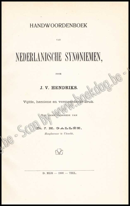 Afbeeldingen van Handwoordenboek van Nederlandsche Synoniemen