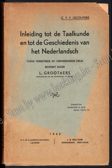 Picture of Inleiding tot de Taalkunde en tot de Geschiedenis van het Nederlandsch