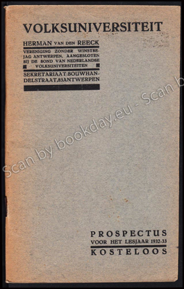 Picture of Prospectus Volksuniversiteit voor het lesjaar 1932-33