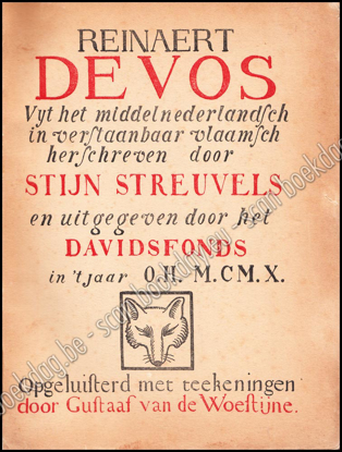 Picture of Reinaert de Vos. Uyt het Middelnederlandsch in verstaanbaar Vlaamsch herschreven