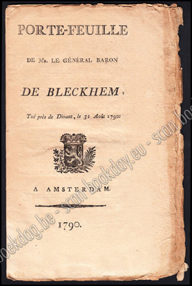 Afbeeldingen van Porte-feuille de M. le général baron de Bleckhem, tué près de Dinant, le 31 août 1790. La révolution brabançonne de 1789. - De Brabantsche Omwenteling van 1789