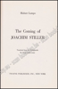 Picture of The Coming of Joachim Stiller. Handwritten dedication, signed and dated