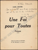 Picture of Une Foi pour Toutes. Poèmes. Dédicace manuscrite à Léon Delmarche