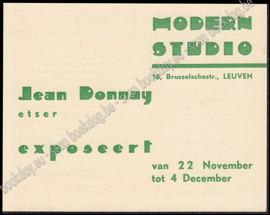 Image de Jos Léonard. Uitnodiging tentoonstelling/Invitation exposition Jean Donnay. 1929