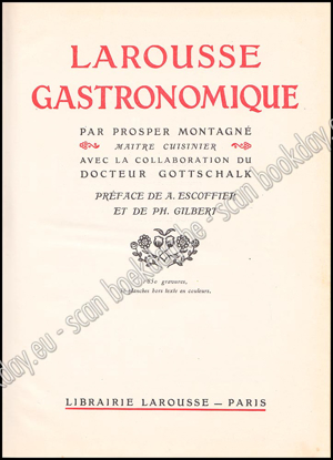 Picture of Larousse Gastronomique. 1st 1938