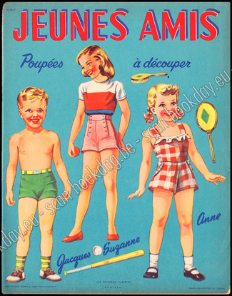 Afbeeldingen van Jeunes amis. Poupées à découper. ca 1950