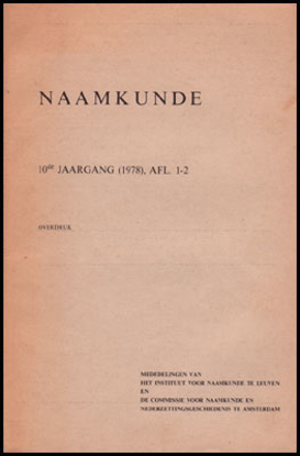 Picture of Naamkunde. Jg. 10, Afl. 1-2