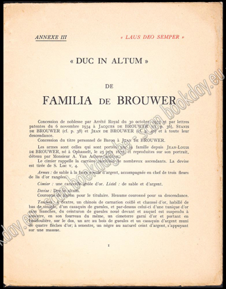 Afbeeldingen van De Familia de Brouwer. Annexe III