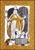 Picture of Sinter-Klaas in de hemel en op de aarde. Sinterklaas