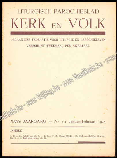 Afbeeldingen van Liturgisch Parochieblad Kerk en Volk. XXVe jgn 1943. 7 nrs