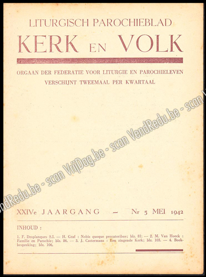 Picture of Liturgisch Parochieblad Kerk en Volk. XXIVe jgn 1942. 6 nrs