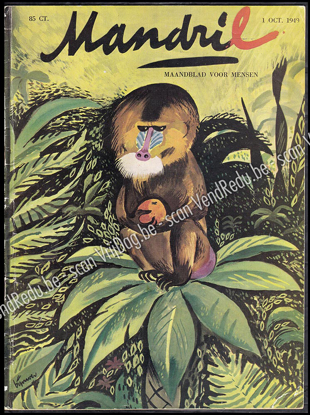 Picture of Mandril. Maandblad voor mensen. Jg. 2, nr. 1. 1 october 1949
