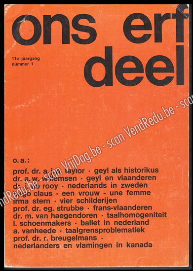 Picture of Ons Erfdeel. Jg. 11, nummer 1, september 1967