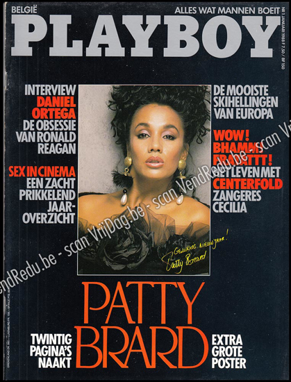 Image de Playboy België. Alles wat mannen boeit. Nr. 1, januari 1988. Gelukkig Nieuwjaar Patty Brard